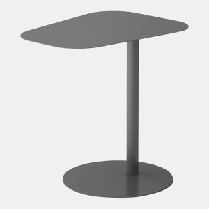 Mesa de apoio Nastätten trapezoidal interiorexterior em metal 50 x 50 x 38 cm - Cinzento mate en.casa