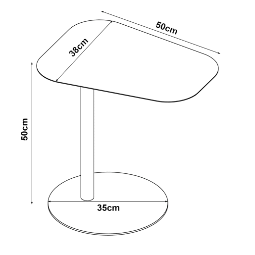 Mesa de apoio Nastätten trapezoidal interiorexterior em metal 50 x 50 x 38 cm - Cinzento mate en.casa Mesa de apoio Nastätten trapezoidal interiorexterior em metal 50 x 50 x 38 cm - Cinzento mate en.casa