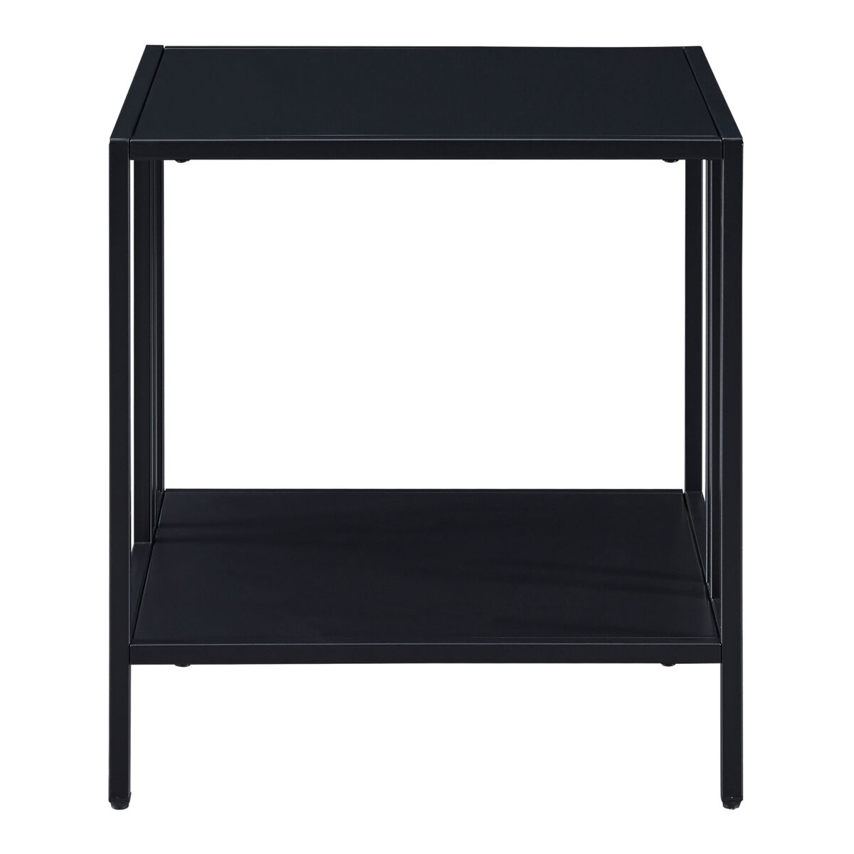 Mesa auxiliar kumlinge con 1 estante diseño atemporal acero 47 x 45 x 45 cm - negro [en.casa]