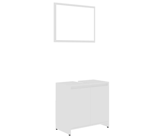 Vidaxl conjunto de muebles de baño madera contrachapada blanco