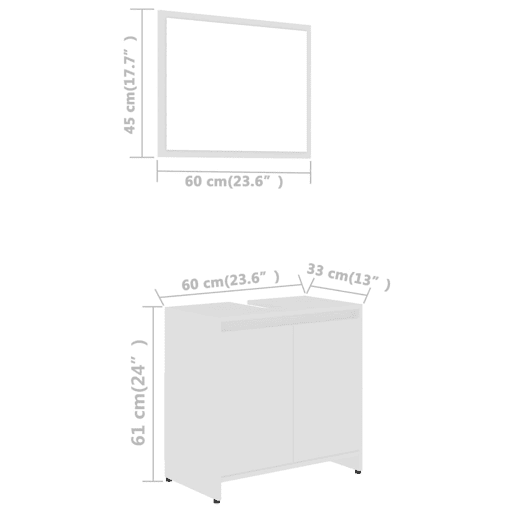 vidaXL Conjunto de móveis de casa de banho contraplacado branco vidaXL Conjunto de móveis de casa de banho contraplacado branco