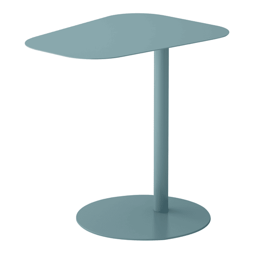 Mesa de apoio Nastätten trapezoidal interiorexterior em metal 50 x 50 x 38 cm - Azul mate en.casa