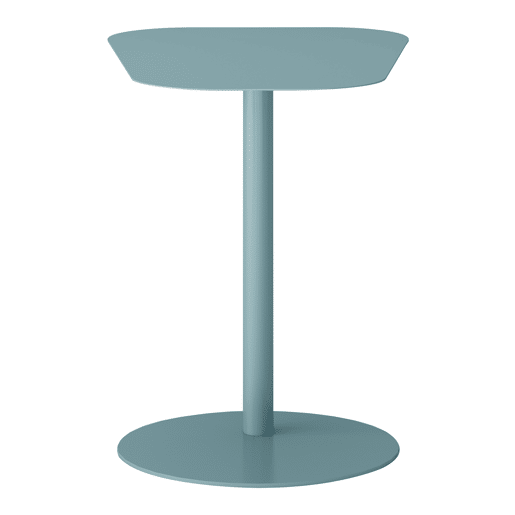 Mesa de apoio Nastätten trapezoidal interiorexterior em metal 50 x 50 x 38 cm - Azul mate en.casa