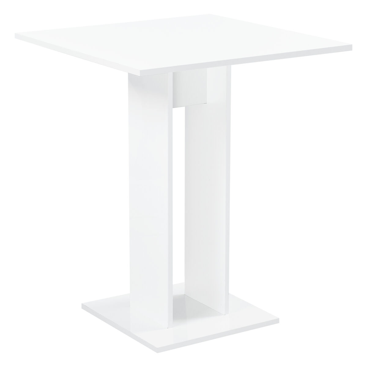 Mesa de comedor lindesnes cuadrada mesa de bar aglomerado 65 x 65 x 78 cm - blanco alto brillo [en.casa]