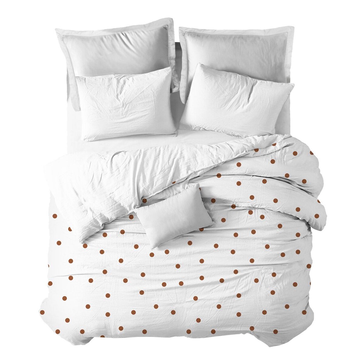 Funda nórdica topos marrón topos - blanco - cama200 (290x270)