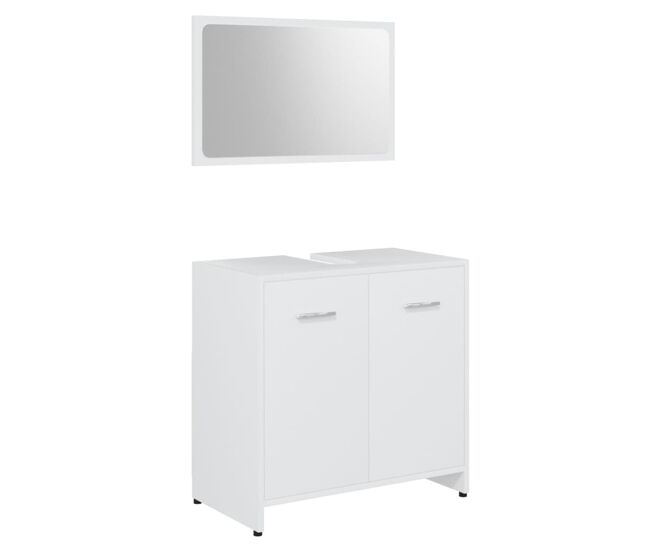 Vidaxl conjunto de muebles de baño madera contrachapada blanco