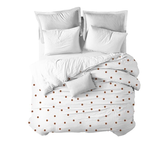 Funda nórdica topos marrón topos - blanco - cama150 (240x270)