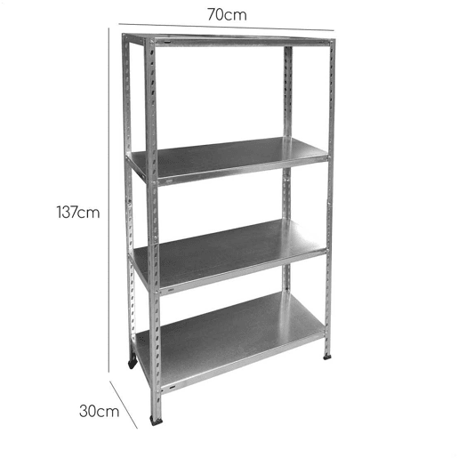 Prateleira de metal com 4 baldas, 70x37x137 cm