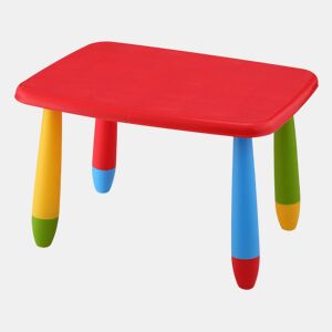 Mesa retangular para crianças vermelha, em plástico, C:73 cm x F:58 cm x A:48 cm