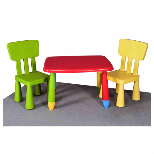 Mesa retangular para crianças vermelha, em plástico, C:73 cm x F:58 cm x A:48 cm