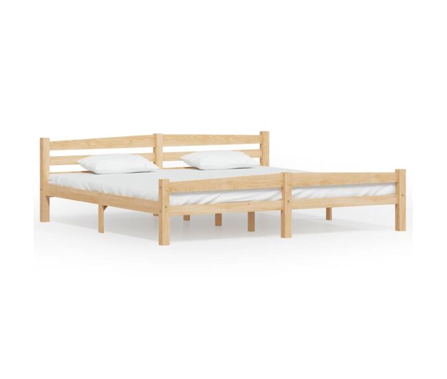 Vidaxl estructura de cama de madera maciza de pino 200x200 cm