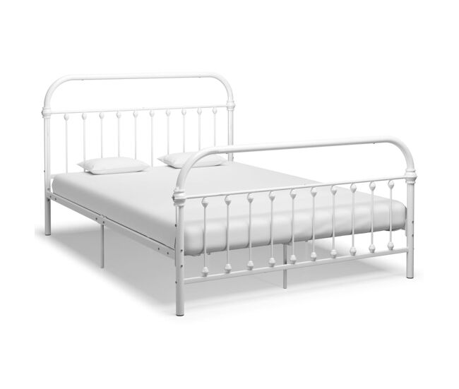 Vidaxl estructura de cama de metal blanco 160x200 cm