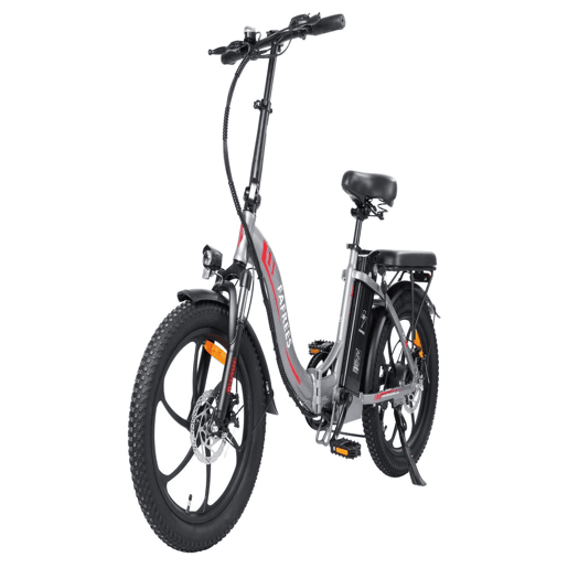FAFREES F20: Bicicleta Elétrica com Motor de 250W, Bateria de 576WH e Autonomia de 70KM, Freios a Disco, Cor Cinza