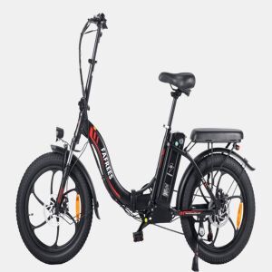 FAFREES F20: Bicicleta Elétrica com Motor de 250W, Bateria de 576WH e Autonomia de 70KM, Freios a Disco, Cor Preta