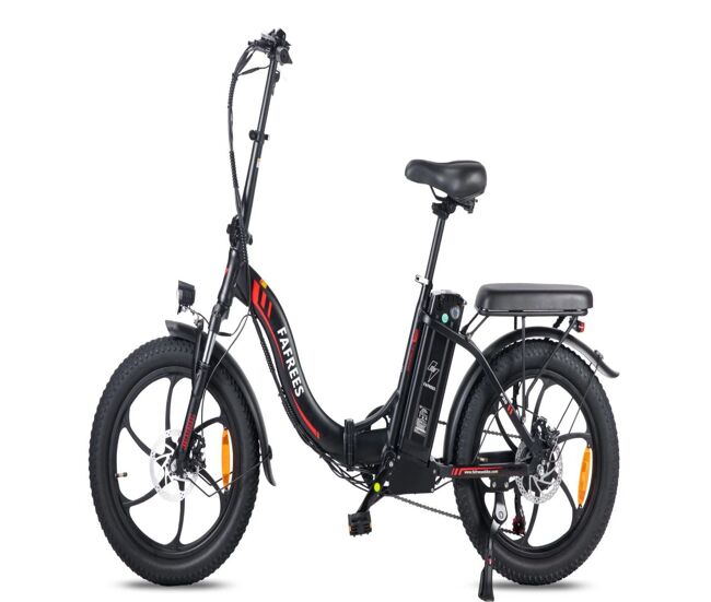 Potente bicicleta eléctrica fafrees f20 con motor de 250w y batería de 576wh
