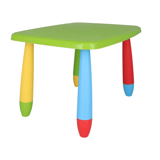 Mesa retangular verde para crianças, de plástico, C:73 cm x F:58 cm x A:48 cm
