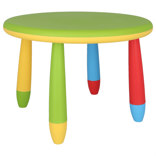 Mesa redonda verde para crianças, em plástico, Ø70 x A.48cm