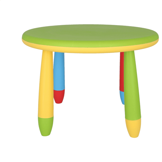Mesa redonda verde para crianças, em plástico, Ø70 x A.48cm