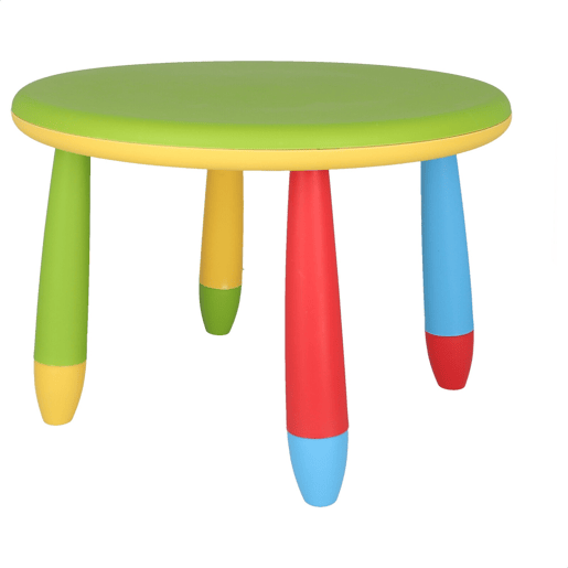 Mesa redonda verde para crianças, em plástico, Ø70 x A.48cm
