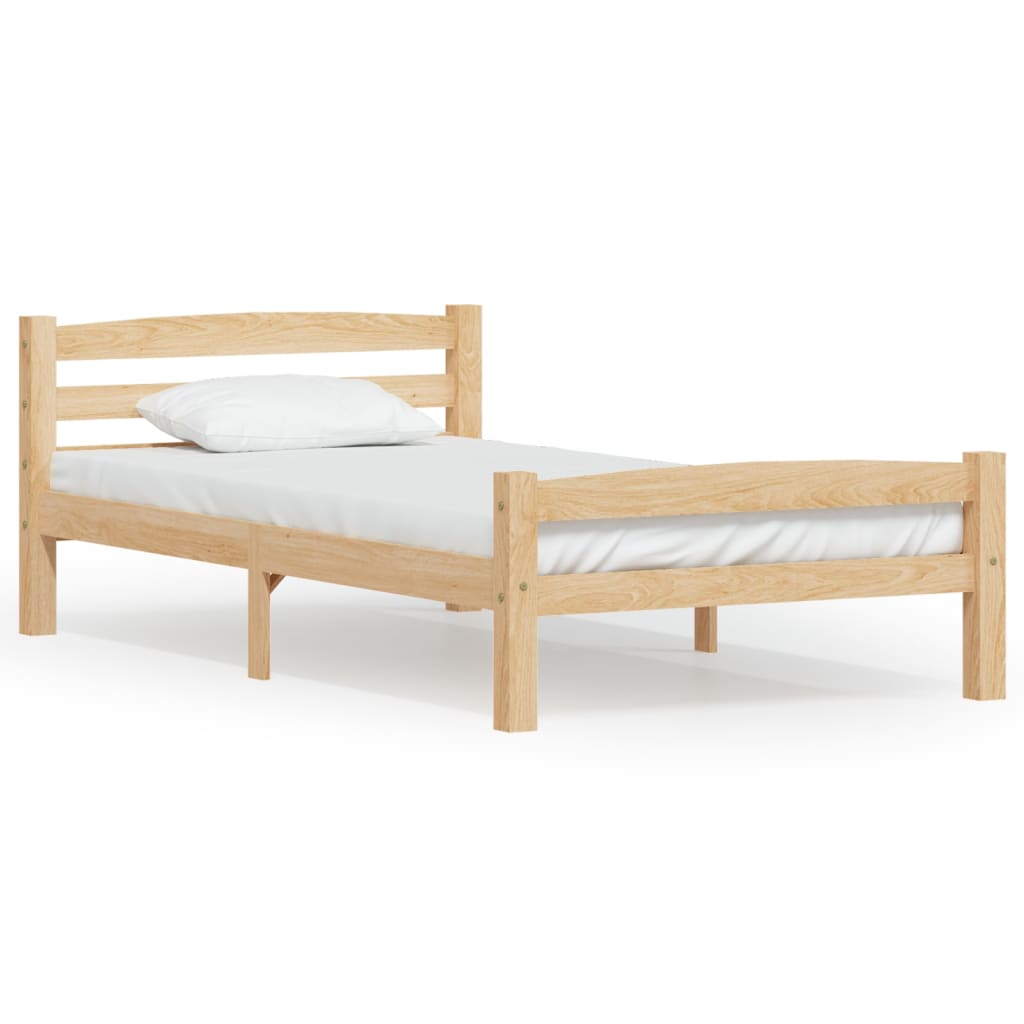 Vidaxl estructura de cama de madera maciza de pino 90x200 cm
