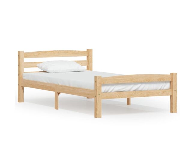 Vidaxl estructura de cama de madera maciza de pino 90x200 cm