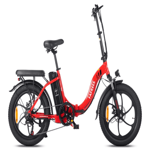 FAFREES F20: Bicicleta Elétrica com Motor de 250W, Bateria de 576WH e Autonomia de 70KM, Freios a Disco, Cor Vermelha