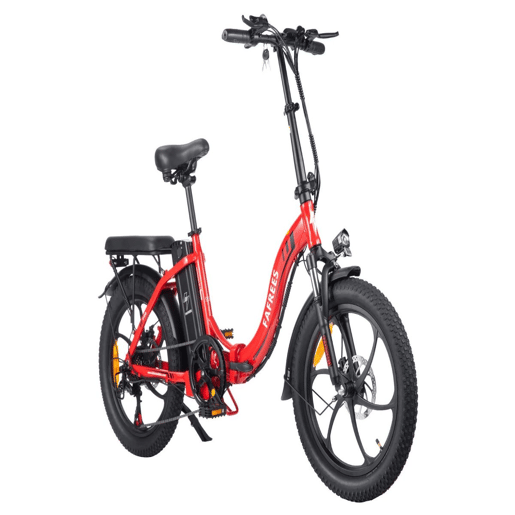 FAFREES F20: Bicicleta Elétrica com Motor de 250W, Bateria de 576WH e Autonomia de 70KM, Freios a Disco, Cor Vermelha
