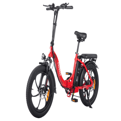 FAFREES F20: Bicicleta Elétrica com Motor de 250W, Bateria de 576WH e Autonomia de 70KM, Freios a Disco, Cor Vermelha