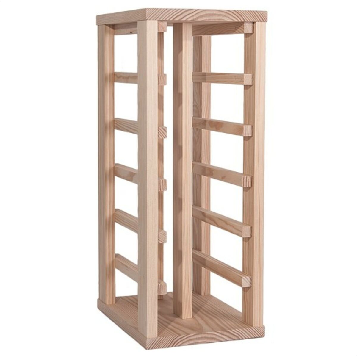 Botellero de estante bajo 12 botellas, acabado sin barniz