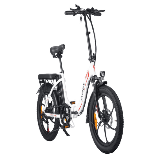 FAFREES F20: Bicicleta Elétrica com Motor de 250W, Bateria de 576WH e Autonomia de 70KM, Freios a Disco, Cor Branca