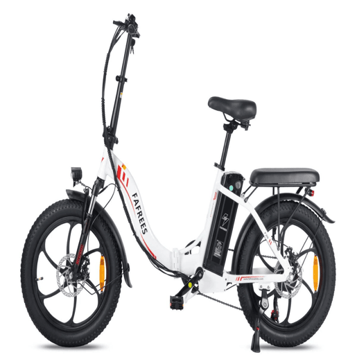 FAFREES F20: Bicicleta Elétrica com Motor de 250W, Bateria de 576WH e Autonomia de 70KM, Freios a Disco, Cor Branca