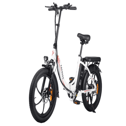 FAFREES F20: Bicicleta Elétrica com Motor de 250W, Bateria de 576WH e Autonomia de 70KM, Freios a Disco, Cor Branca