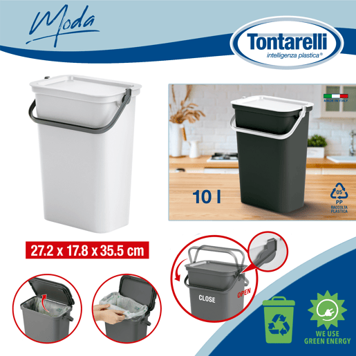 White 10L Asa Papelera