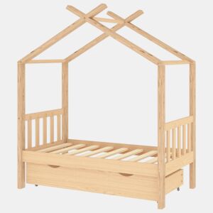 vidaXL Estrutura de cama para criança c gaveta 70x140 cm pinho maciço