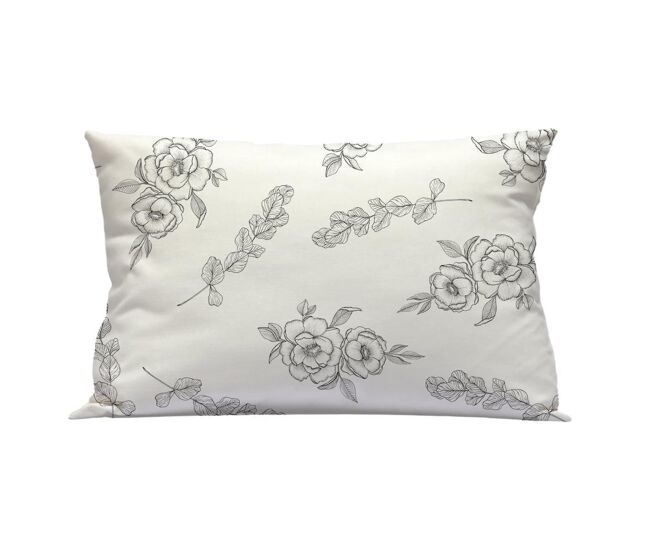 Funda cuadrante flor contorno flor flor contorno - blanco - 50x70