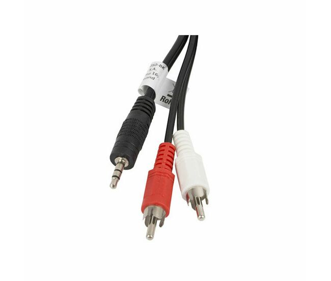 Cable audio jack a 2 rca lanberg ca-mjrc-10cc-0050-bk negro 5 m