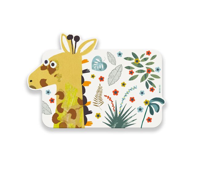 Mantel individual infantil jirafa jirafa - multicolor - 30x46 cm