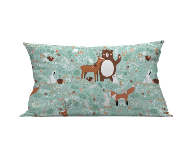 Funda cojín infantil ciervo ciervo - verde - 30x50