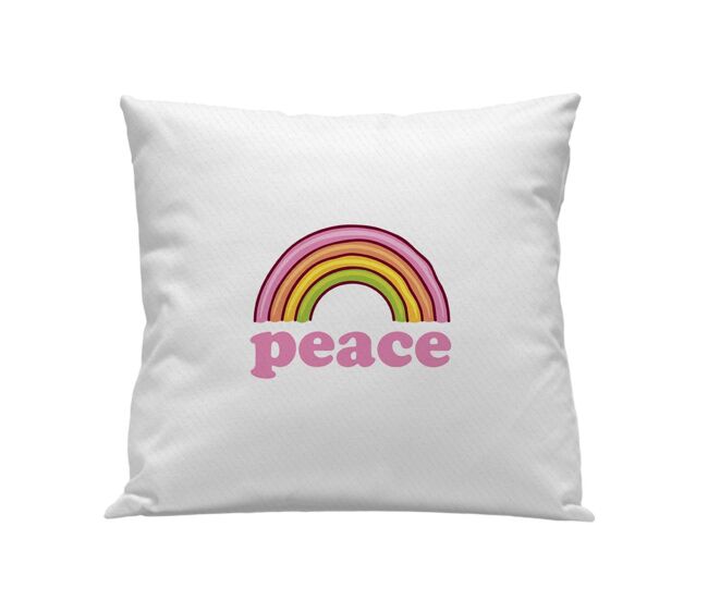 Funda cojín infantil peace peace - blanco - 50x50