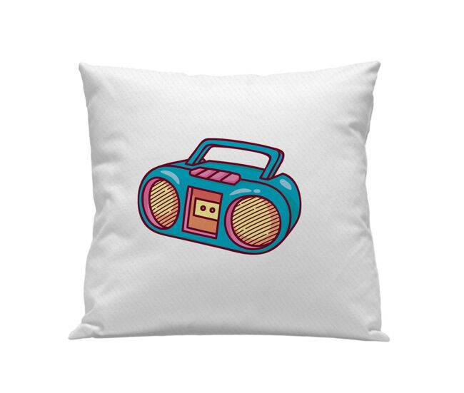 Funda cojín infantil radio radio - blanco - 50x50