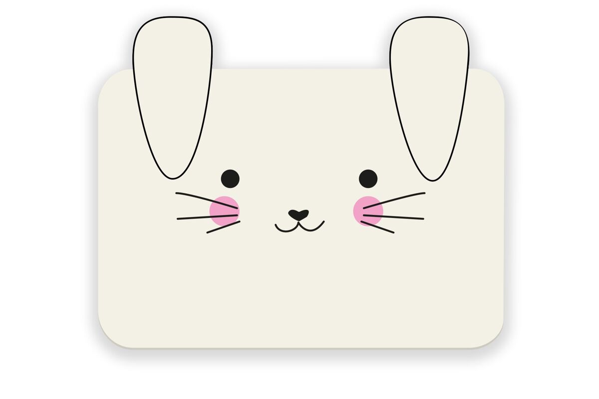 Mantel individual infantil conejo - beige - 30x46 cm