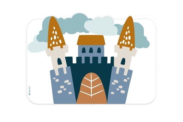 Mantel individual infantil castillo castillo - multicolor - 30x46 cm