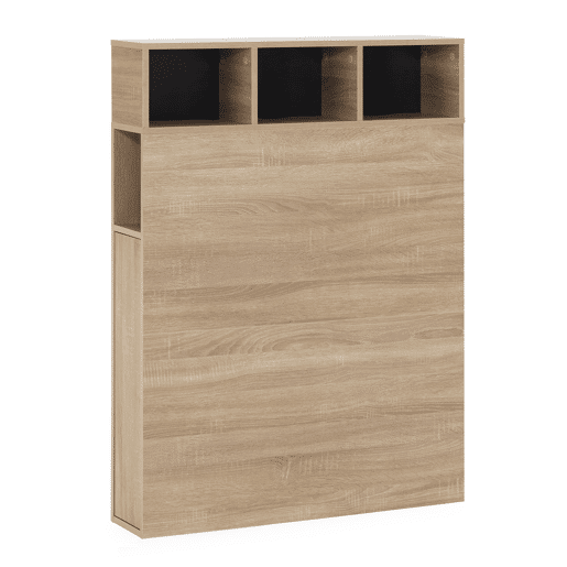 Cabeceira de cama Zeus 95 cm com armazenamento carvalho, 2 portas e 9 furos Cabeceira de cama Zeus 95 cm com armazenamento carvalho, 2 portas e 9 furos