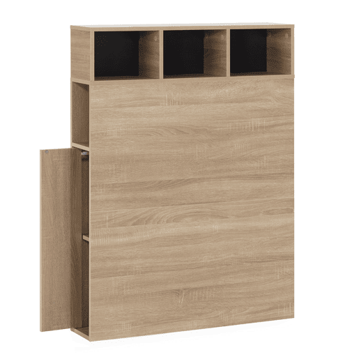 Cabeceira de cama Zeus 95 cm com armazenamento carvalho, 2 portas e 9 furos Cabeceira de cama Zeus 95 cm com armazenamento carvalho, 2 portas e 9 furos