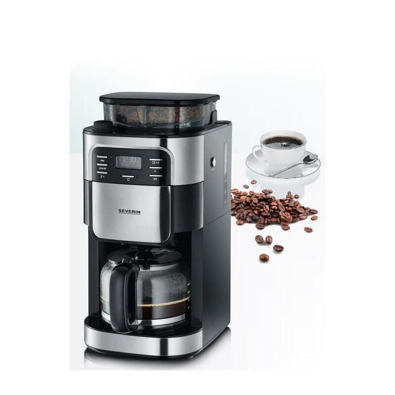 Cafetera con molinillo de goteo, jarra de cristal 10 tazas Severin KA 4810 - 1000 W