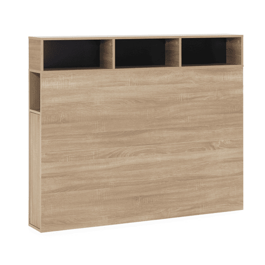 Cabeceira de cama Zeus 145 cm com armazenamento carvalho, 2 portas e 9 furos Cabeceira de cama Zeus 145 cm com armazenamento carvalho, 2 portas e 9 furos