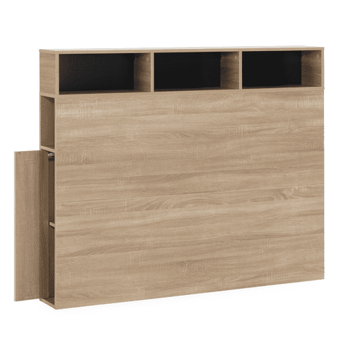 Cabeceira de cama Zeus 145 cm com armazenamento carvalho, 2 portas e 9 furos Cabeceira de cama Zeus 145 cm com armazenamento carvalho, 2 portas e 9 furos