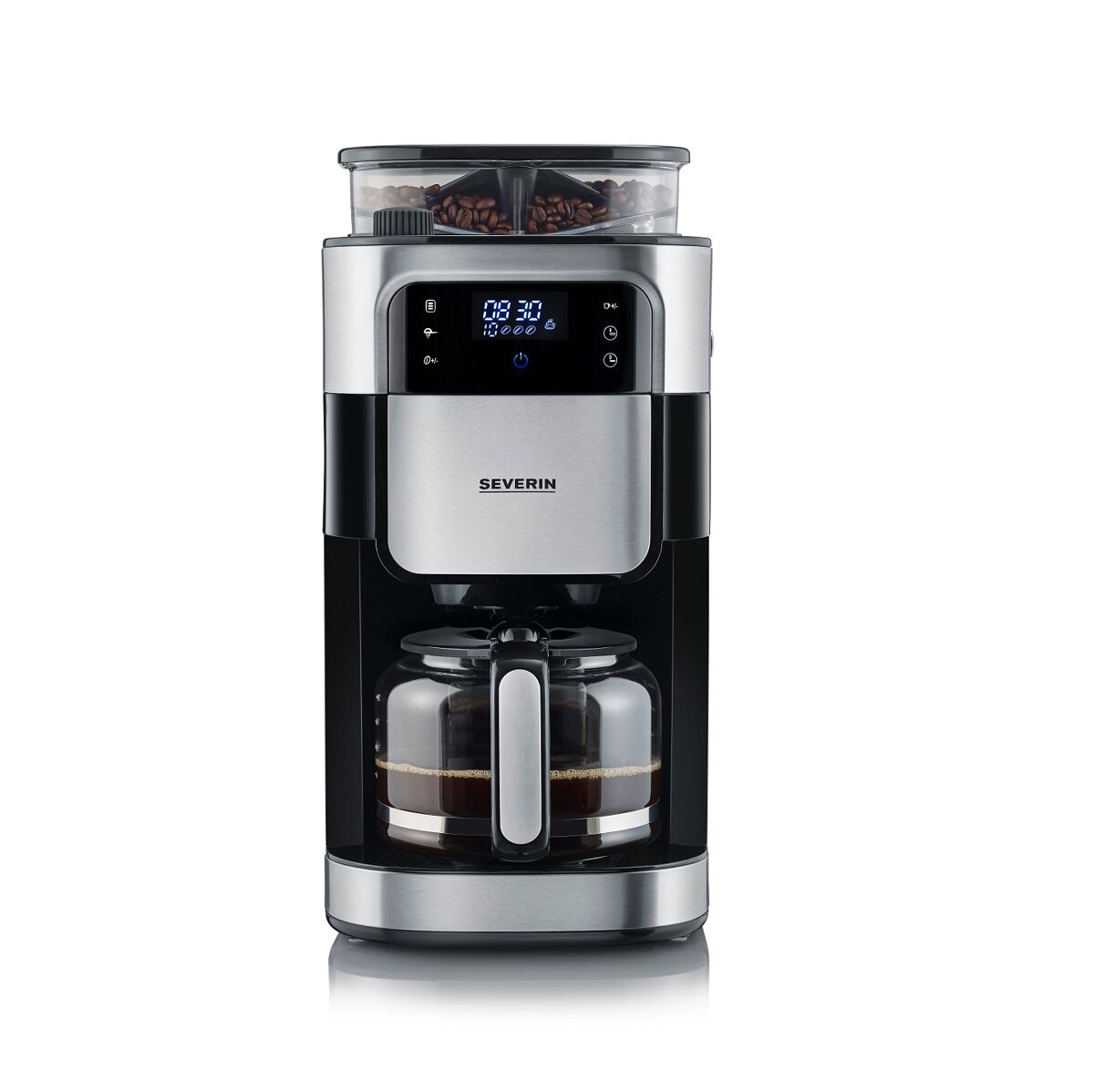Cafetera con molinillo de goteo, jarra de cristal 1,25 L Severin KA 4813 - 1000 W