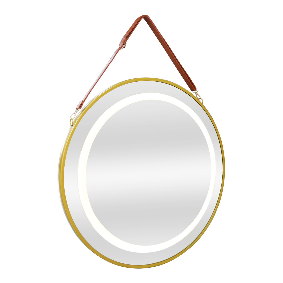 Espejo de pared con LED Picerno para baño con correa antivaho 50x3