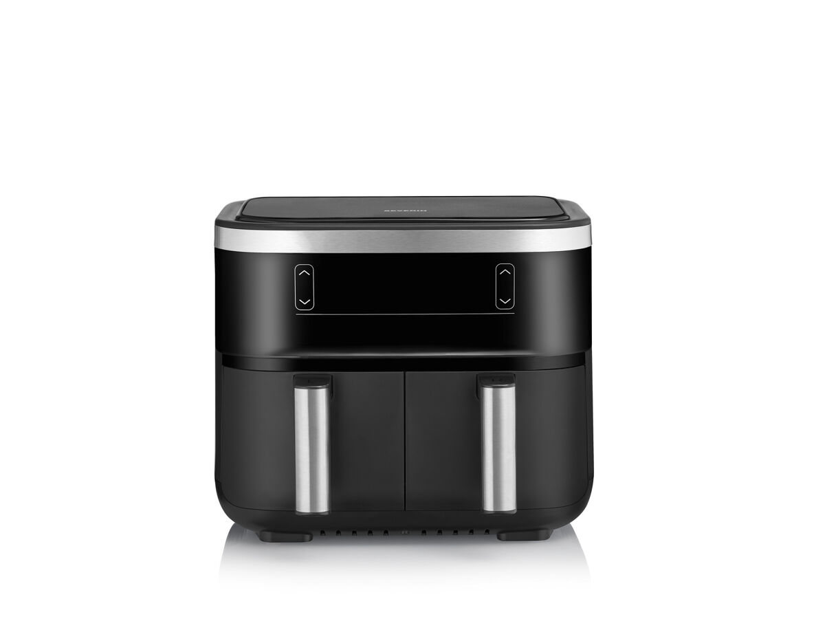 Severin - freidora de aire caliente doble con 2 cestas, 8 programas automáticos, freidora eléctrica para freír sin grasa, innovador horno freidora